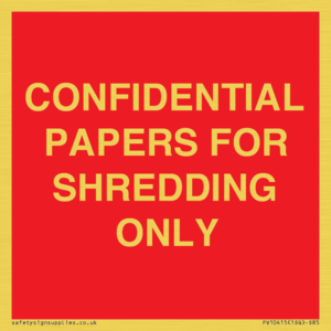 CONFIDENTIAL PAPERS FOR SHREDDING ONLY